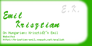 emil krisztian business card